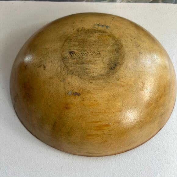 Munising Dough Bowl Wooden Hand Turned 11.5 in Vintage Rustic - Picture 5 of 9